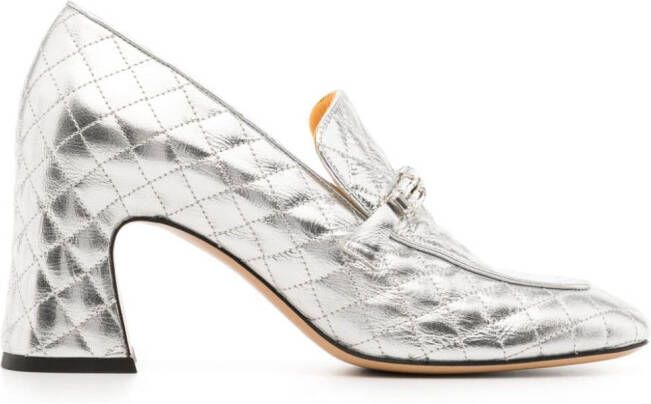 Madison.Maison 64mm quilted leather pumps Silver
