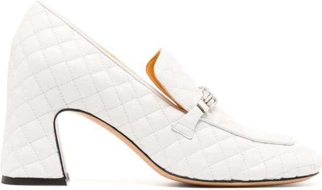 Madison.Maison 64mm quilted leather pumps White