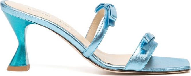 Madison.Maison 80mm metallic bow-detail sandals Blue