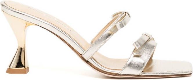 Madison.Maison 80mm metallic bow-detail sandals Silver