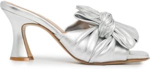 Madison.Maison bow-detail mules Silver