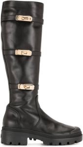 Madison.Maison buckle detail knee-high boots Black