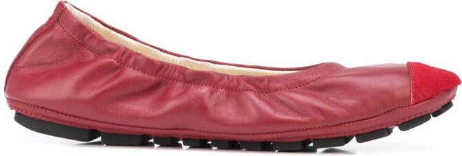 Madison.Maison contrast-toe wrinkled ballet flats Red