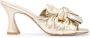 Madison.Maison knot-bow sculpted heel mules Gold - Thumbnail 1