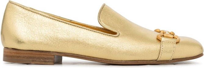 Madison.Maison square-toe horsebit loafers Gold