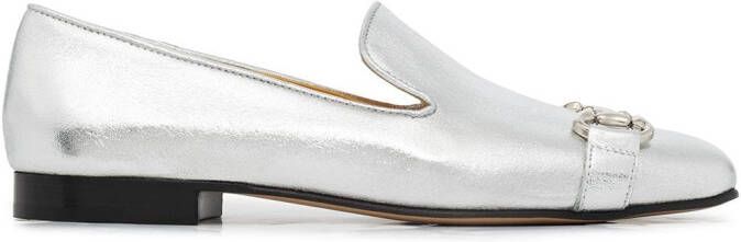 Madison.Maison square-toe horsebit loafers Silver