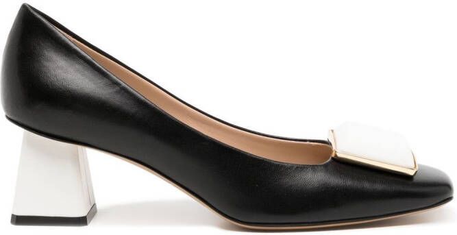 Madison.Maison two-tone block-heels pumps Black
