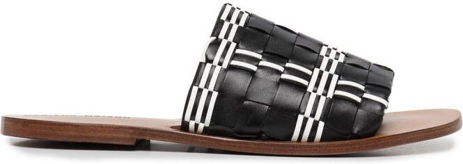 Madison.Maison woven leather slides Black