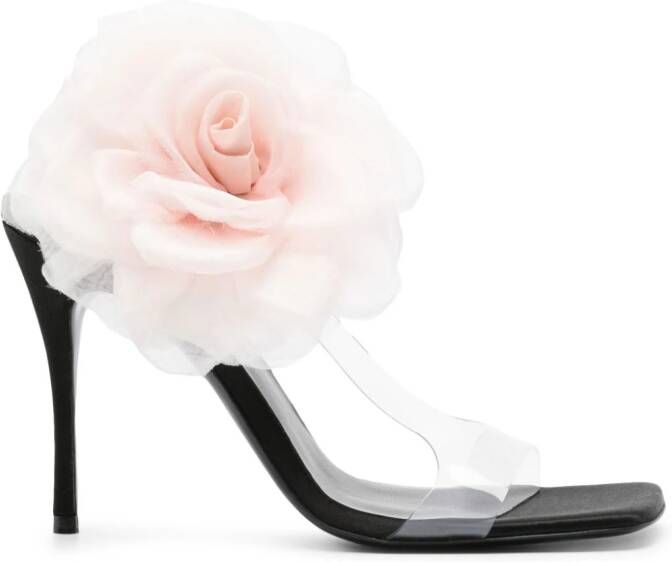 Magda Butrym 105mm floral-appliqué sandals Black