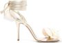Magda Butrym 105mm floral-appliqué sandals Gold - Thumbnail 1
