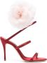Magda Butrym 105mm floral-appliqué satin sandals Red - Thumbnail 1