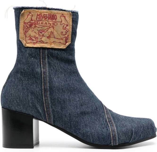 Magliano 75mm denim ankle boots Blue