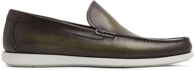 Magnanni almond-toe leather loafers Brown