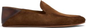 Magnanni almond-toe suede slippers Brown