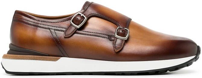 Magnanni buckle-fastened slip-on sneakers Brown