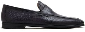 Magnanni crocodile-effect leather loafers Black