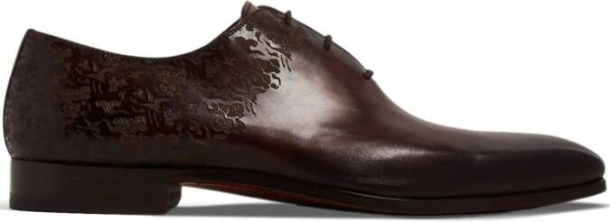 Magnanni debossed-detailed lace-up shoes Purple