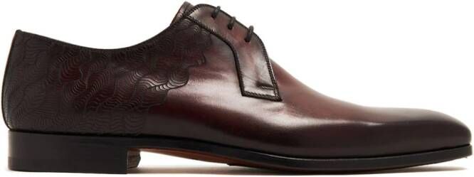 Magnanni embossed detailing derby shoes Brown