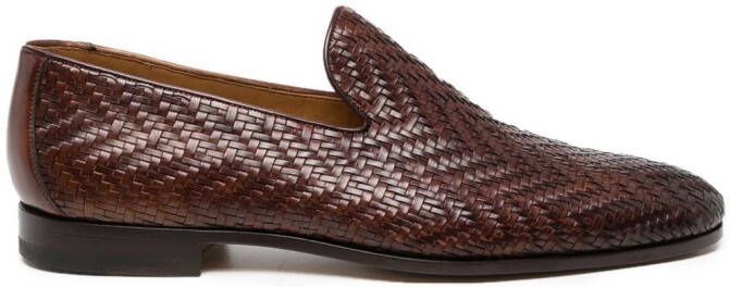 Magnanni interwoven leather loafers Brown
