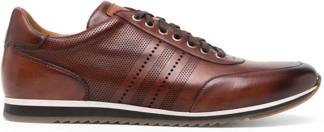 Magnanni leather lace-up sneakers Brown