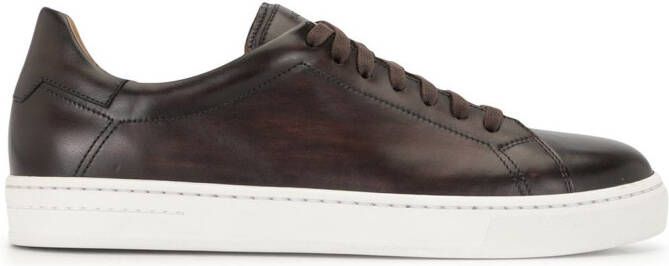 Magnanni leather low-top sneakers Brown