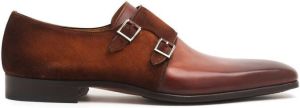 Magnanni ombré-effect leather monk shoes Brown
