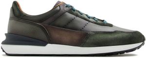 Magnanni panelled low-top sneakers Green