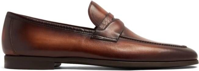 Magnanni penny-slot leather loafers Brown