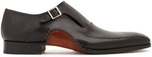 Magnanni perforated buckle-fastening monk shoes Brown