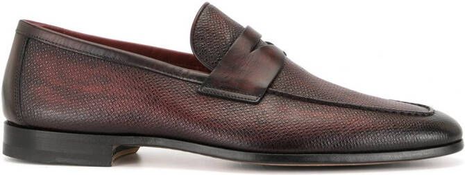 Magnanni polished finish loafers Red