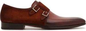 Magnanni suede-panel monk shoes Brown