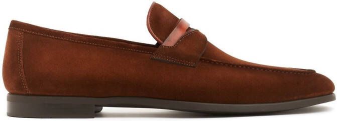 Magnanni suede slip-on loafers Brown