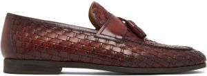 Magnanni woven-design leather loafers Brown