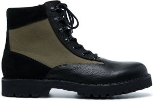 Maharishi panelled lace-up boots Green