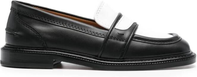 Maison Kitsuné 25mm panelled leather loafers Black