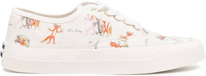 Maison Kitsuné all-over graphic-print sneakers White