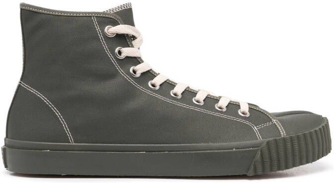Maison Margiela contrasting-stitch detail high-top sneakers Green