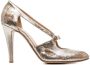 Maison Margiela 100mm metallic cut-out pumps Gold - Thumbnail 1