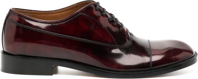 Maison Margiela lace-up leather Oxford shoes Red
