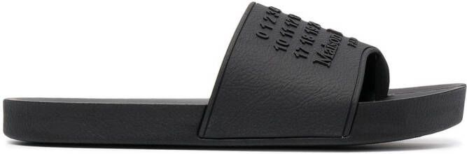 Maison Margiela Tabi logo-embossed slides Black