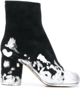 Maison Margiela metallic-splatter tabi-toe boots Black