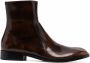 Maison Margiela waxed leather boots Brown - Thumbnail 1