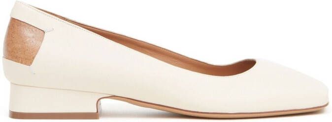 Maison Margiela Décortiqué four-stitch ballerina shoes White