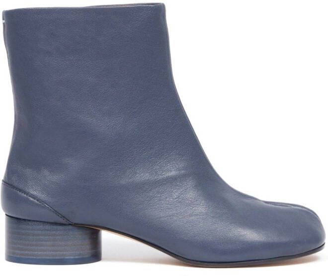 Maison Margiela Tabi 30mm leather ankle boots Blue