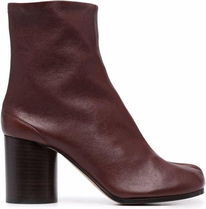 Maison Margiela Tabi 80mm leather ankle boots Brown