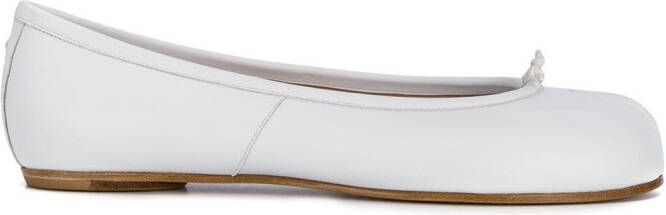 Maison Margiela Tabi leather ballerina shoes White