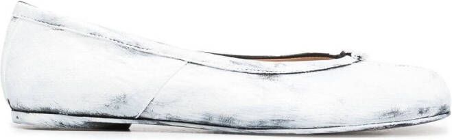 Maison Margiela Tabi leather ballerina shoes White