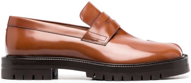 Maison Margiela Tabi County leather loafers Brown