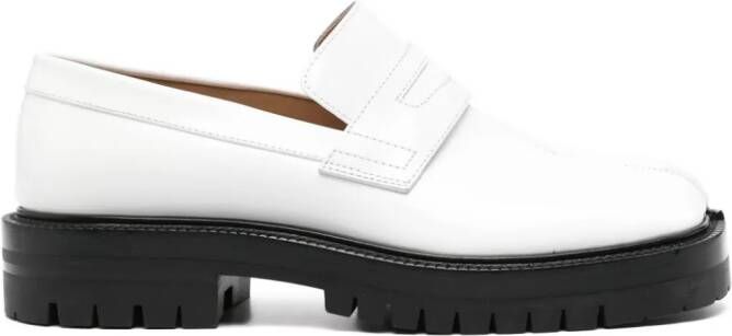 Maison Margiela Tabi leather loafers White
