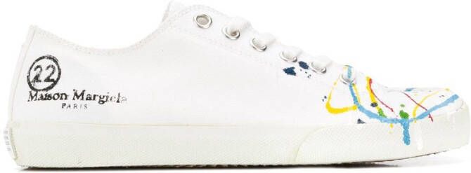 Maison Margiela Tabi paint-splatter sneakers White